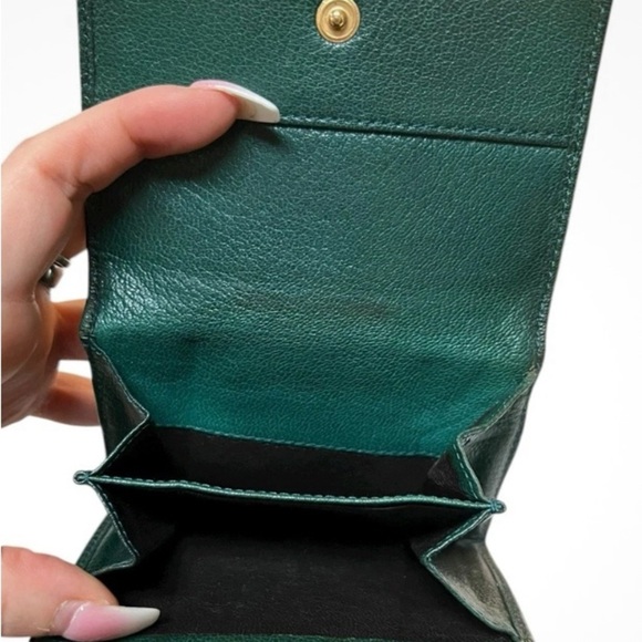 Gucci Dark Green Leather blondie compact Wallet with Logo - Picture 6 of 9